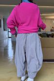 Conrad Batwing Ruffle Cuff Knit Hot Pink